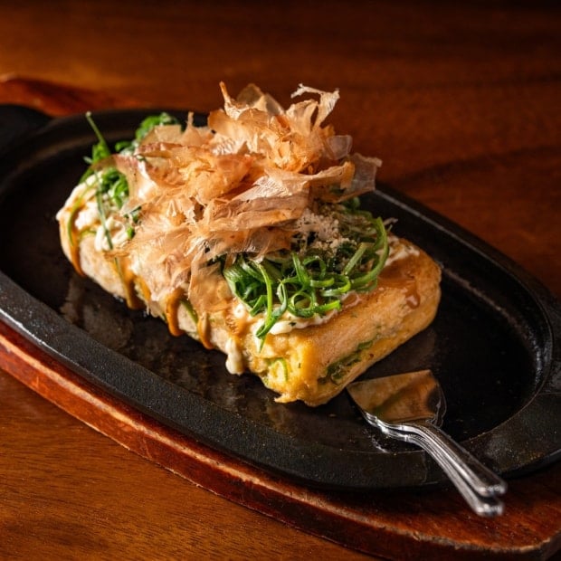 牡蠣のイカゴロ鉄板ねぎ焼き